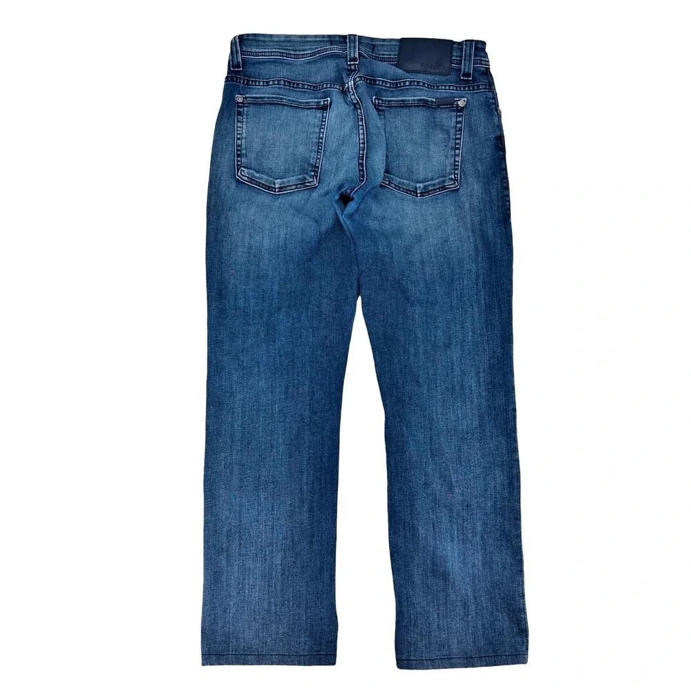 Fidelity Jimmy Jeans Mens 33 Blue Medium Wash Straight Denim Stretch Pants